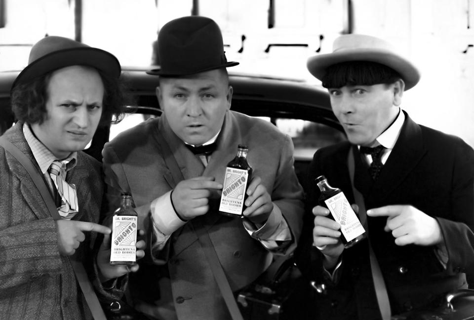 The Three Stooges - Larry, Curly and Moe - in the 1937 short "Dizzy Doctors."