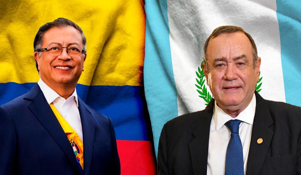 Gustavo Petro, presidente de Colombia y Alejandro Giammattei, presidente de Guatemala. Imagen: Valora Analitik.