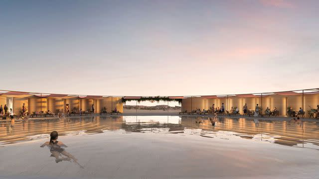 <p>ICON</p> Rendering of the pool at El Cosmico 2.0