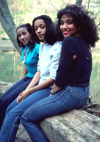 <p>Gary Gershoff/Getty</p> Kathy Sledge, Kim Sledge and Joni Sledge in 1981