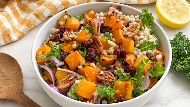 white bowl with couscous dish