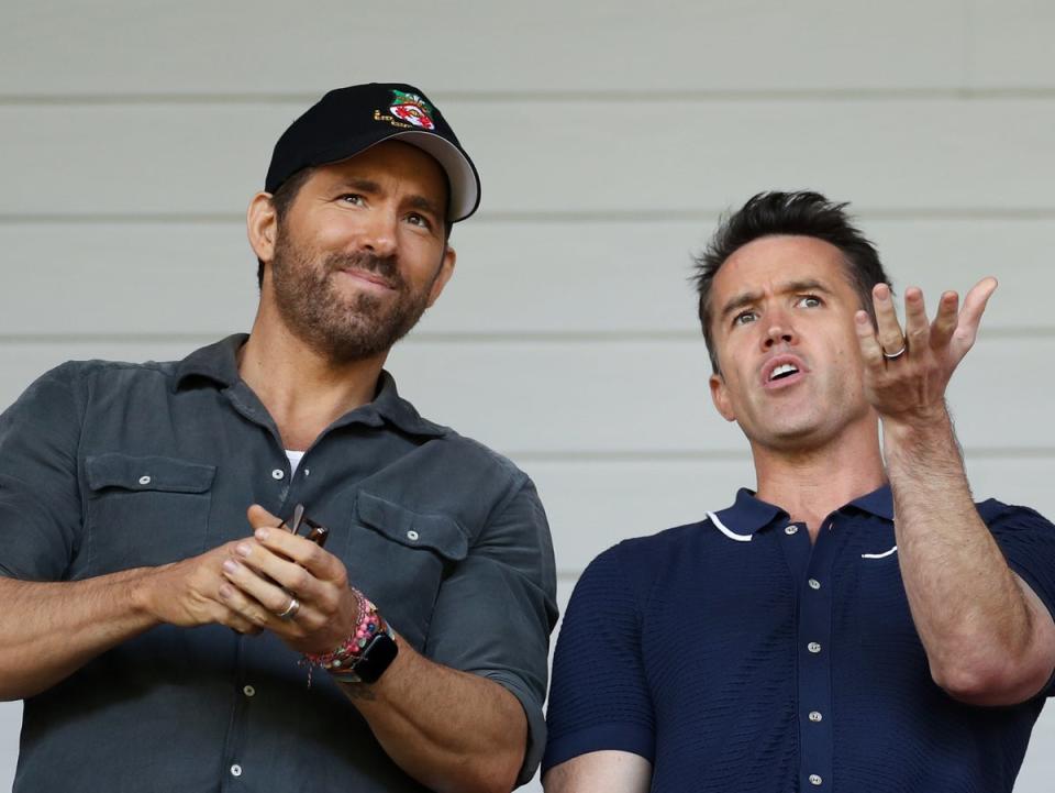 Reynolds and McElhenney at a Wrexham game together (Getty Images)