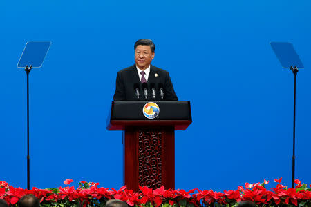 Chinese President Xi Jinping speaks at the opening ceremony for the second Belt and Road Forum in Beijing, China April 26, 2019. REUTERS/Florence Lo