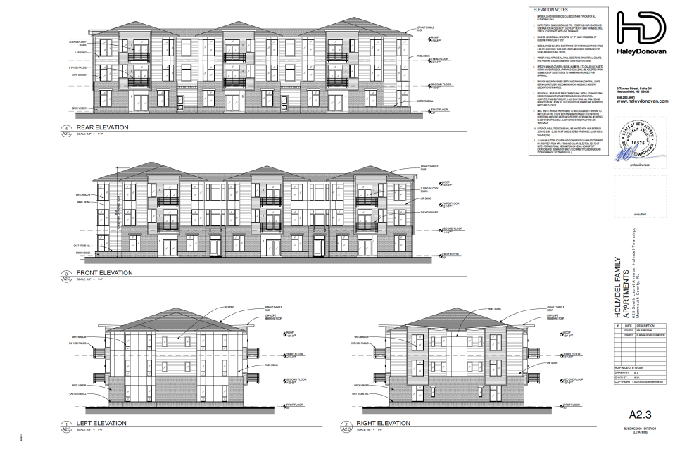 Renderings for a proposed 50-unit Affordable Housing development.