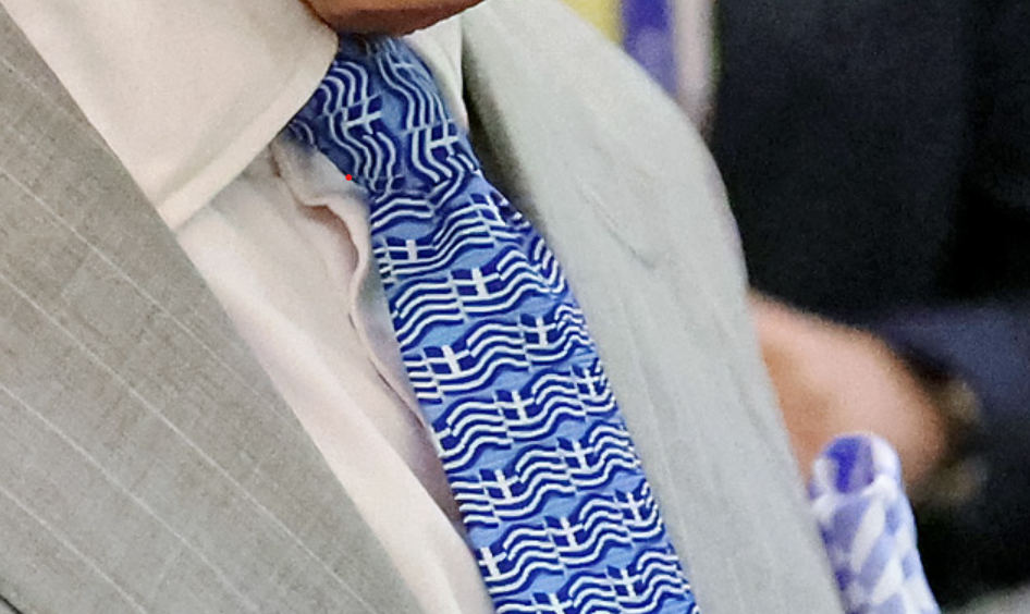 Charles sports tie decorated with Greek flag for meeting with Prime ...