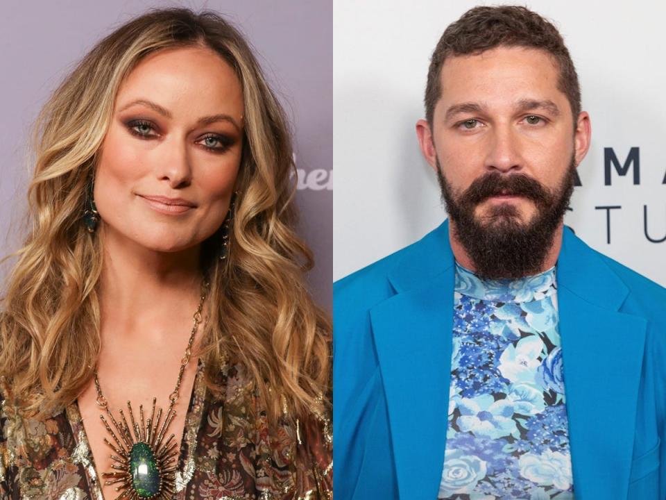 On the left: Olivia Wilde in January 2020. On the right: Shia LaBeouf in November 2019.