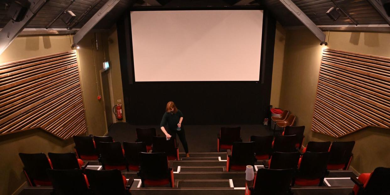 ccinema manager roisin mcneill cleans seating at the independent arthouse cinema in crouch end in north london