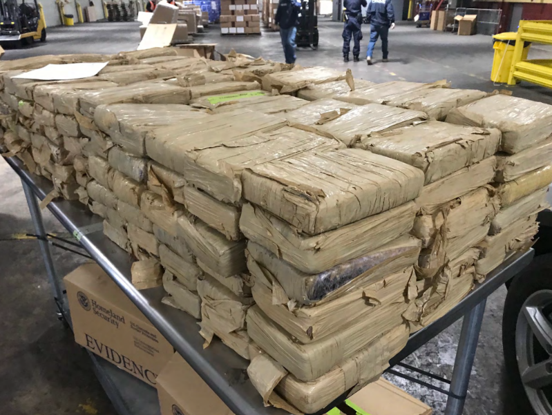 Packages of cocaine seized from the MSC Desiree at the Port of Philadelphia.