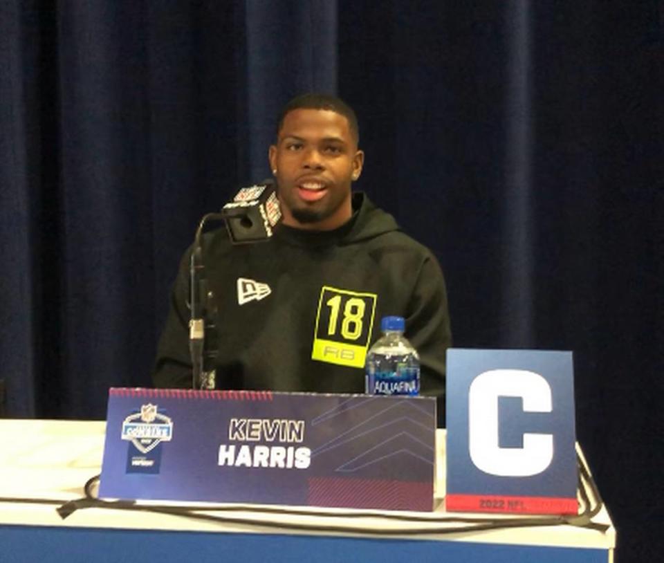 South Carolina running back Kevin Harris was one of the standouts of the NFL Combine in Indianapolis this week.