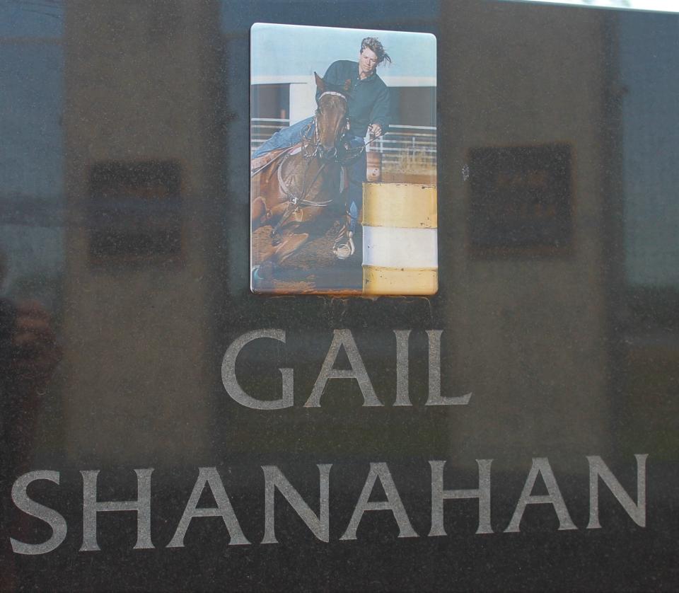 Gail Shanahan is remembered on the Webbers Falls Memorial Park monument.