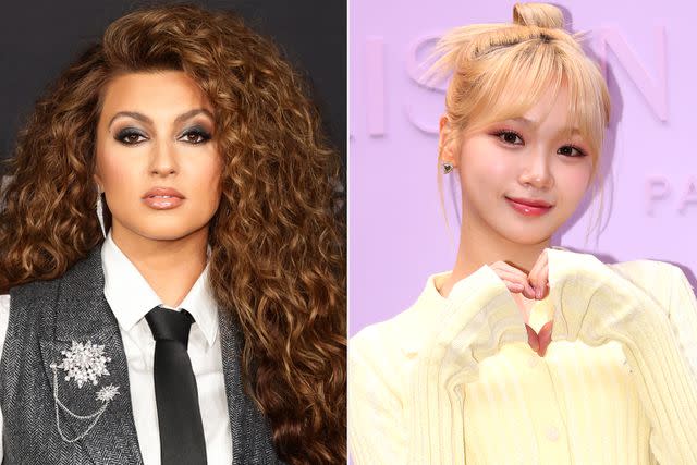 <p>Momodu Mansaray/WireImage; Han Myung-Gu/WireImage</p> Tori Kelly and Le Sserafim's Kim Chaewon