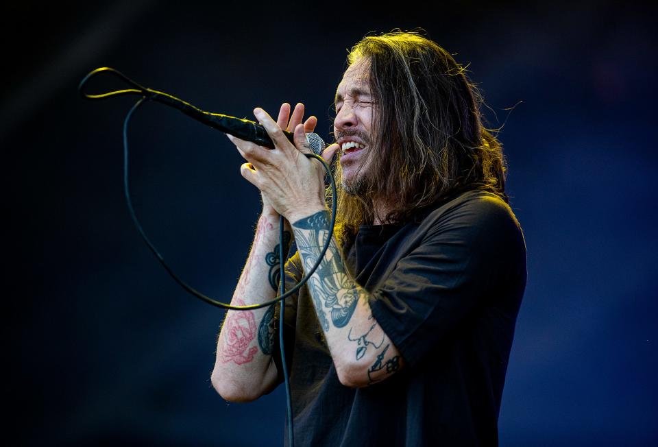 Incubus lead singer Brandon Boyd on the final night of the 2022 Louder Than Life music festival.