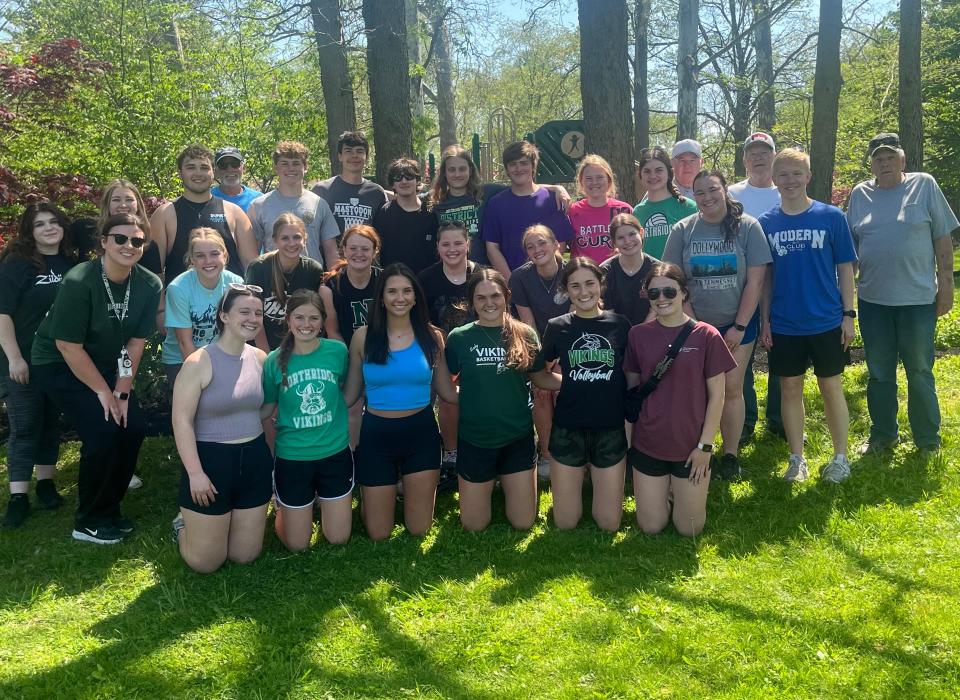 Northridge seniors and juniors volunteered at Parker Community Park in Alexandria for the National Honor Society service project.