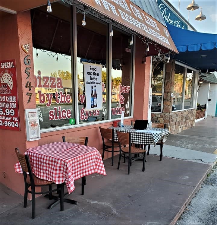 Rico's Pizzeria, which serves pizza by the slice and pie, is in Sarasota's Gulf Gate district at 6547 Gateway Ave.