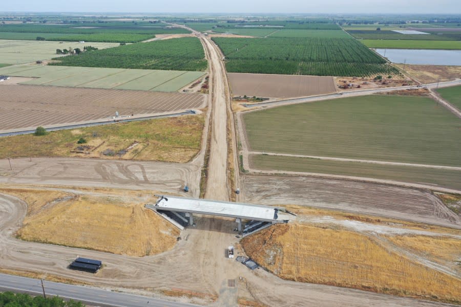Photo from the California High-Speed Rail Authority shows the Excelsior Avenue Grade Separation Project between Seventh Avenue and Highway 43 in Kings County. 