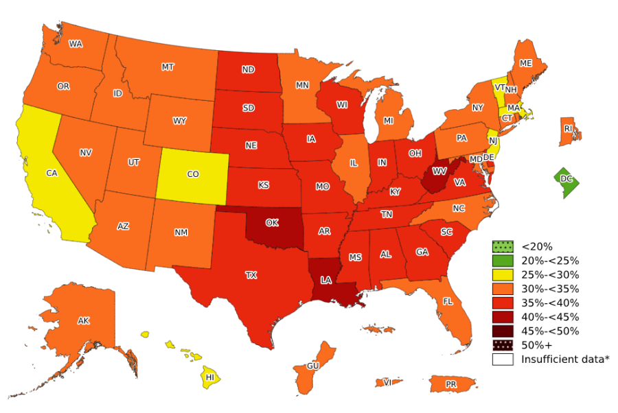 2022 CDC Obesity Map