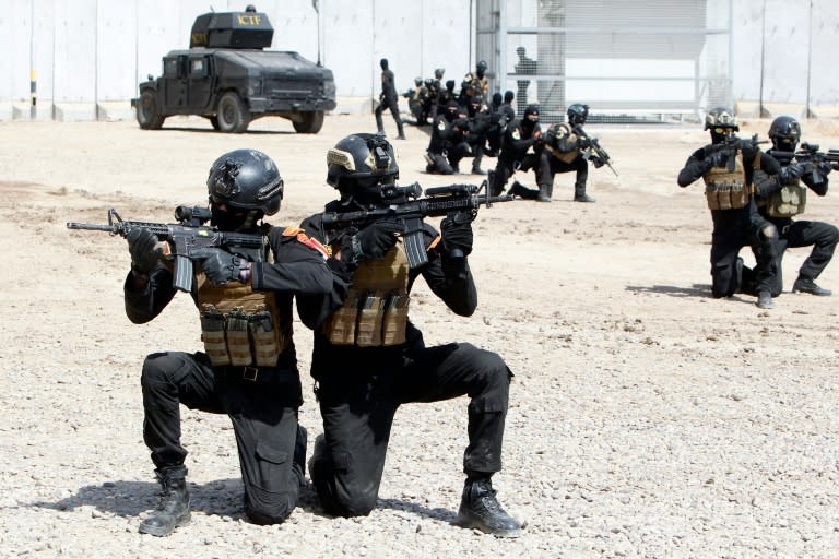 Iraq's "Golden Division" counter-terrorism forces train in Baghdad as they preparare for an operation to retake Mosul