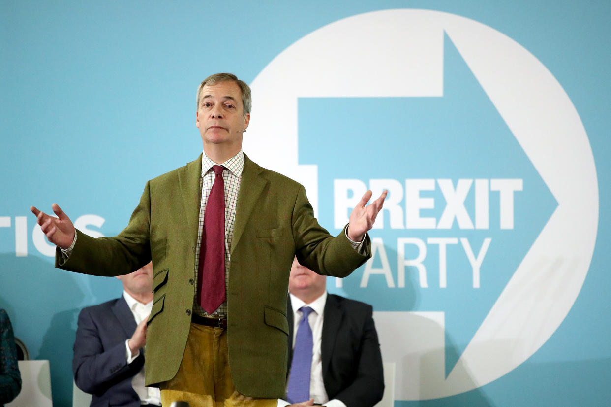 Brexit Party leader Nigel Farage called Jeremy Corbyn a "friend of terrorists" after he spoke about the killing of ISIS's leader. (PA Images)