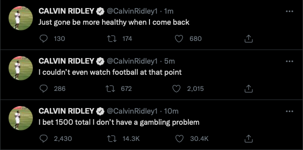 Calvin Ridley gambling suspension: Falcons WR says he bet $1,500 total  after NFL punishment 