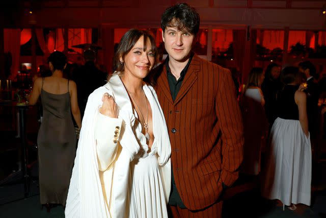 <p>Matt Winkelmeyer/VF24/WireImage for Vanity Fair</p> Rashida Jones and Ezra Koenig attend the 2024 Vanity Fair Oscar Party