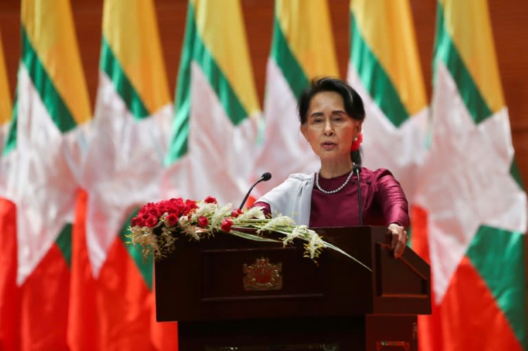 Aung San Suu Kyi said on September 19 she "feels deeply" for the suffering of "all people" caught up in conflict scorching through Rakhine state, her first comments on a crisis that also mentioned Muslims displaced by violence