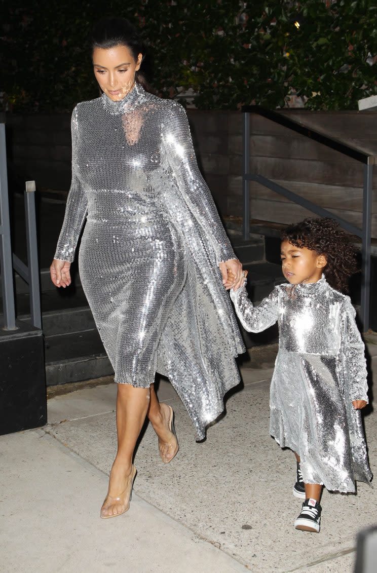 Kim Kardashian loves a bit of twinning with daughter North [Photo: Rex]