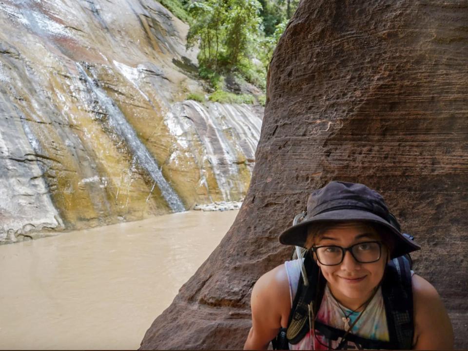 The author hikes at Zion National Park.