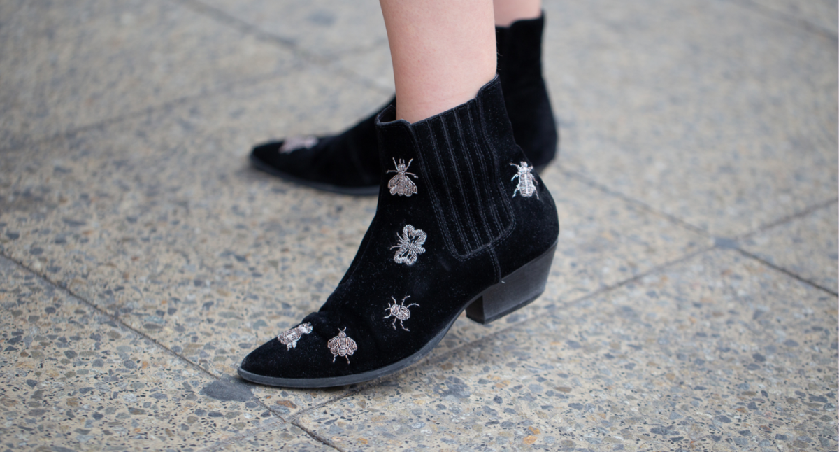 black ankle boots sock boots street style outfit 201910