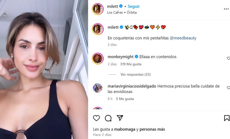 El posteo de Milett Figueroa que desencadenó rumores de embarazo (Instagram/@Milett)