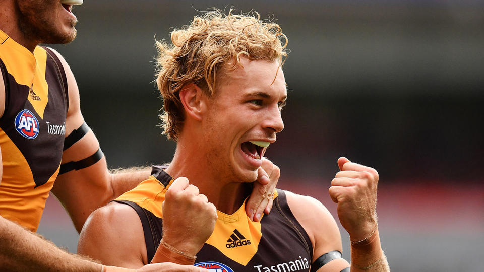 James Worpel celebrates a goal. (Photo by Daniel Kalisz/Getty Images)