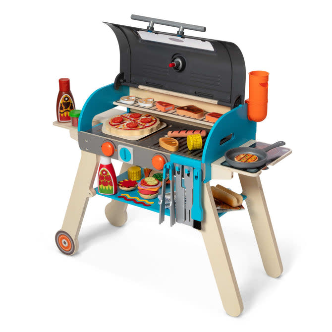 <p><a href="https://go.redirectingat.com?id=74968X1596630&url=https%3A%2F%2Fwww.walmart.com%2Fip%2FMelissa-Doug-Wooden-Deluxe-Barbecue-Grill-Smoker-and-Pizza-Oven-Play-Food-Toy-for-Pretend-Play-Cooking-for-Kids-FSC-Certified-Materials%2F2464473352&sref=https%3A%2F%2Fwww.goodhousekeeping.com%2Fchildrens-products%2Ftoy-reviews%2Fg43756186%2Fbest-new-toys-2023%2F" rel="nofollow noopener" target="_blank" data-ylk="slk:Shop Now;elm:context_link;itc:0;sec:content-canvas" class="link ">Shop Now</a></p><p>Deluxe Grill & Pizza Oven Play Set</p><p>$99.99</p>