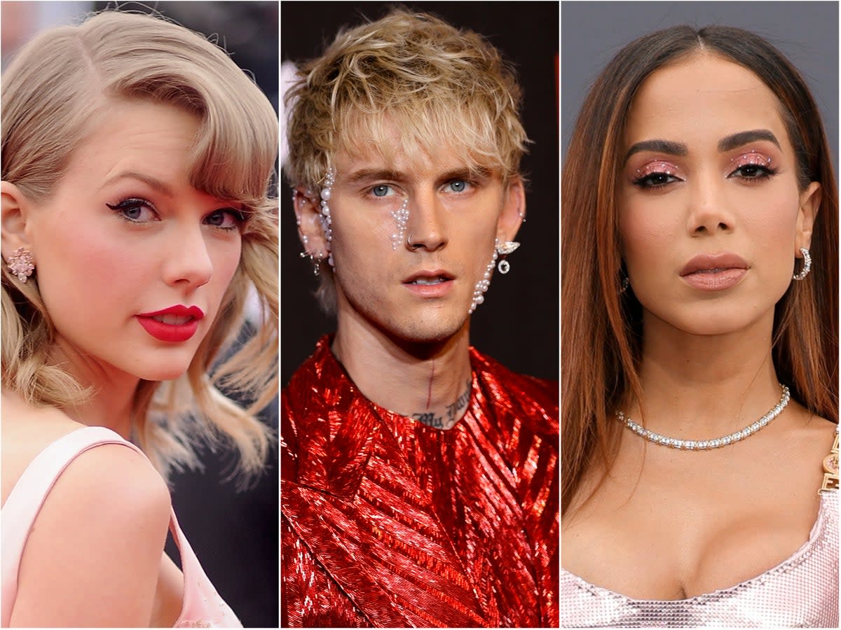 Taylor Swift gets six wins, while Machine Gun Kelly wins Favourite rock artist and Anitta wins Favourite female Latin artist (Getty Images)