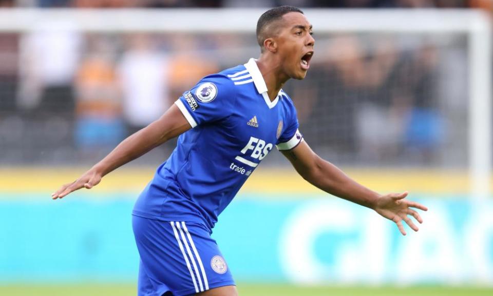 Youri Tielemans of Leicester City is a transfer target for Arsenal. The two clubs meet at the Emirates on Saturday.