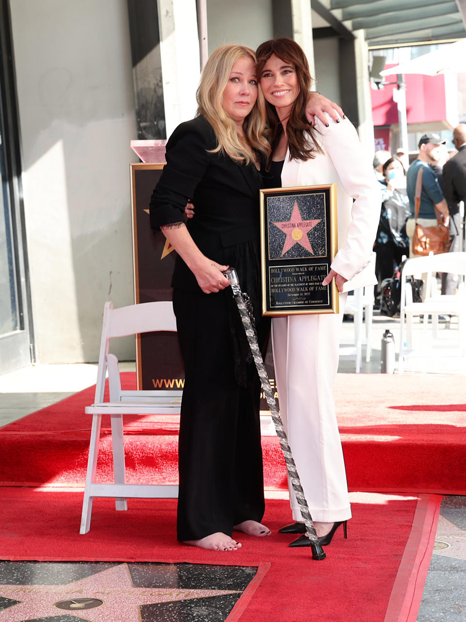Christina Applegate and Linda Cardellini at Applegate's Hollywood Walk of Fame ceremony