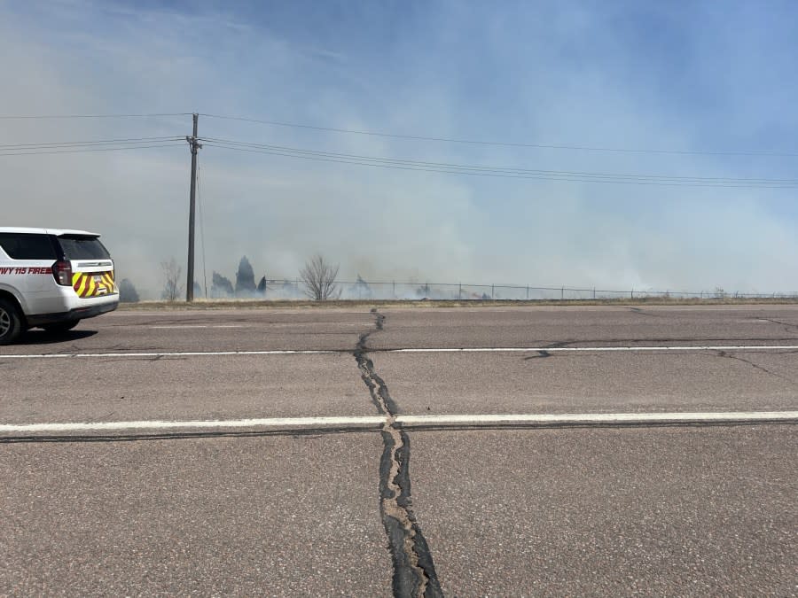 Grass fire Fort Carson