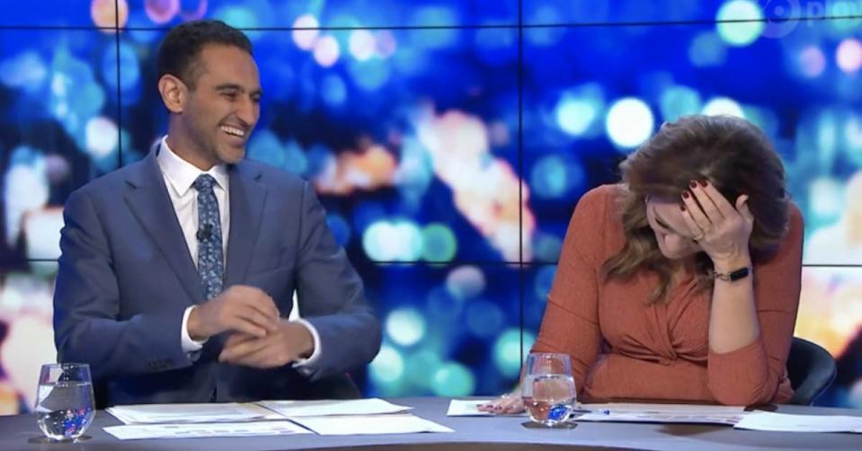 Chrissie Swan and Waleed Aly on The Project. 