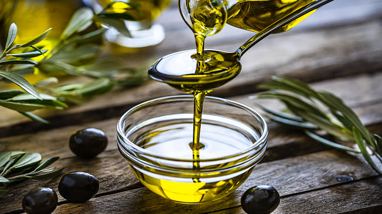 olive oil being poured