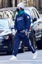 <p>Timothée Chalamet is spotted out and about in N.Y.C. in a Yankees jacket and Adidas track pants on Tuesday.</p>