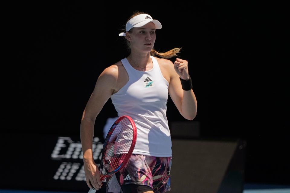 World number one Iga Swiatek was dumped out of the Australian Open in the fourth round by Wimbledon champion Elena Rybakina, pictured (Mark Baker/AP) (AP)