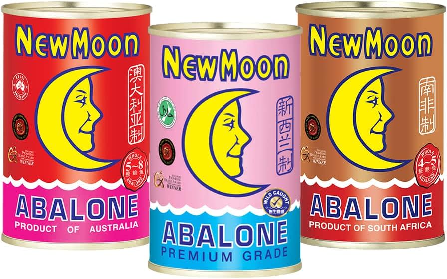 [Bundle of 3 - New Moon Premium Globe Mixed Abalone] New Zealand 425g + Australia 5-8pcs 425g + South Africa 4-5pcs 400g (Photo: Amazon)