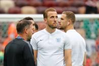 Soccer Football - World Cup - Semi Final - Croatia v England - Luzhniki Stadium, Moscow, Russia - July 11, 2018 England's Harry Kane on the pitch before the match REUTERS/Kai Pfaffenbach