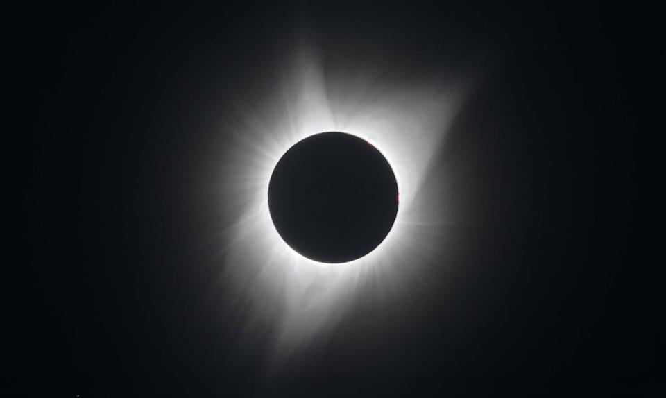 An HDR composite of totality shot with a 400mm lens of the Great American Total Solar Eclipse of 2017 from Madras.