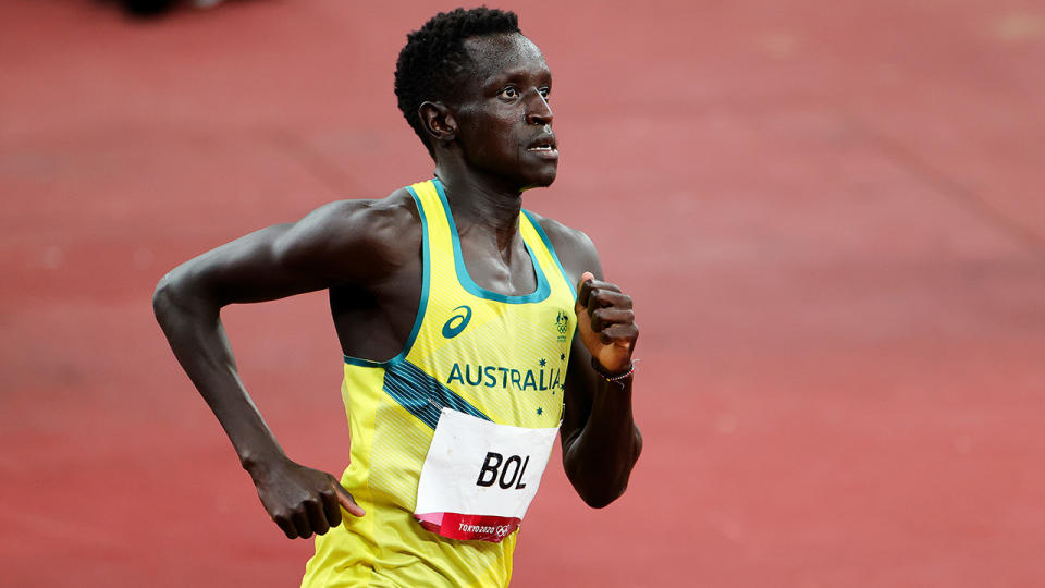 Peter Bol, pictured here in action during the 800m final at the Olympics.
