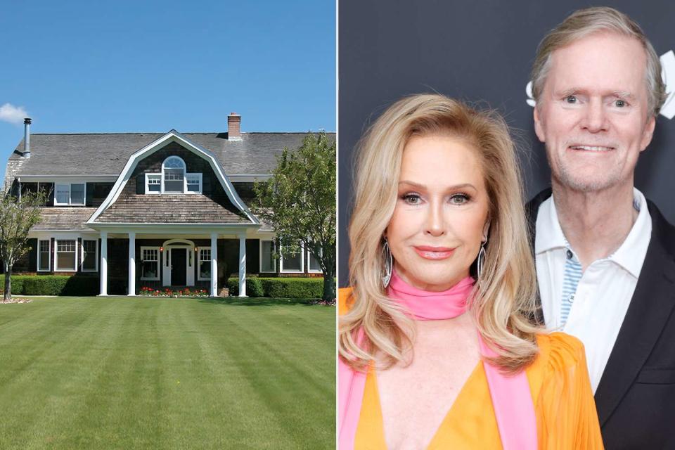 <p>Zack Milligan/Hamptons Visuals; Stefanie Keenan/Getty </p> Kathy and Rick Hilton have put their Hamptons home on the market