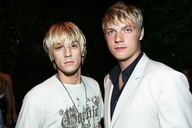 <p>Michael Buckner/Getty</p> Aaron Carter and Nick Carter in 2006.