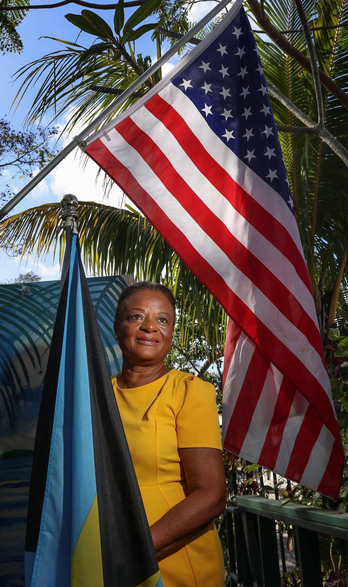 On Wednesday, Feb. 1, 2023, resident and preservationist Helen Gage stands outside the Bethel House, a Bahamian-American museum, which she helped save back in 1995.