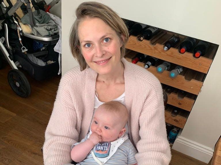 Leeanne Davies-Grassnick with her son.