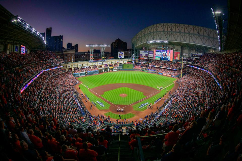 A view of Minute Maid Park in Houston during the World Series.