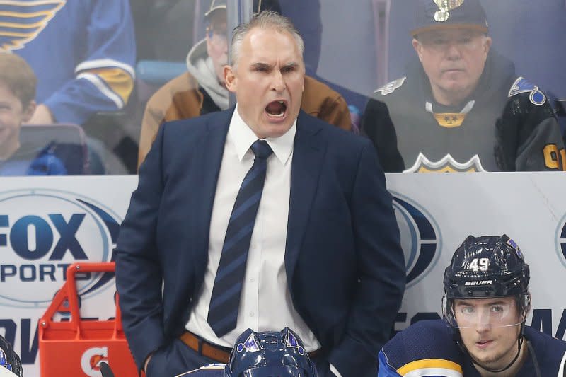 Coach Craig Berube posted a 206-132-44 record over six seasons with the St. Louis Blues. File Photo by Bill Greenblatt/UPI