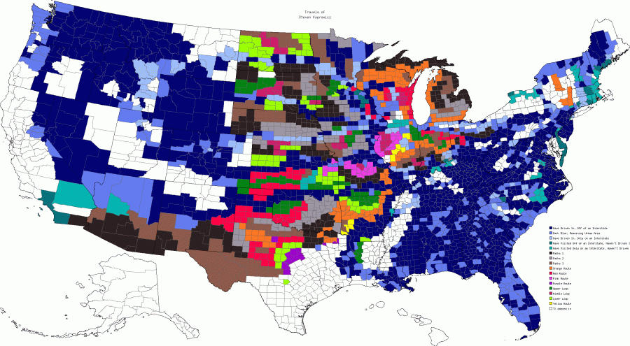 A view of one of Steven Koprowicz’s travel maps via mob-rule.com (Courtesy of Steven Koprowicz)